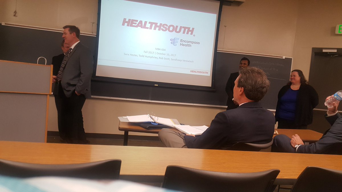 BPierreMBA's tweet photo. #healthsouth team presentation, #ceotarr provided a lot of info. #UABCollatCEOClass #UABSchoolOfBiz #MUFC #GradLife #TriniFresh https://t.co/Rx28PBU149