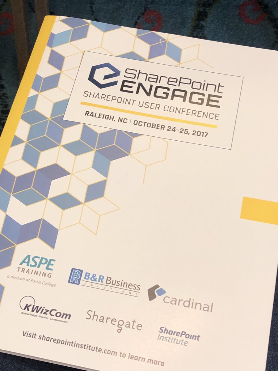 SharePointInst's tweet photo. Keep your program handy for your #spengage schedule. https://t.co/67QCegwlGr