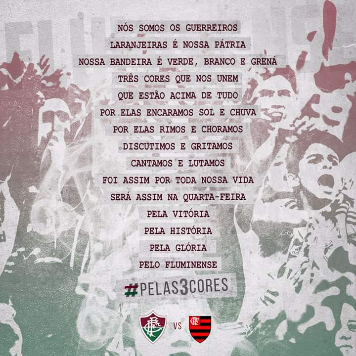 Quarta-feira é pela camisa. Pela história. Pelo Fluminense. Todos juntos #Pelas3Cores! swarmapp.com/c/6697HkylPox