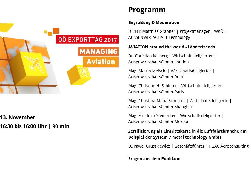 ExportCenterOOE's tweet photo. Int. #Luftfahrtindustrie gilt als weltweiter #Wachstumsmarkt!

Managing #Aviation - Exportforum am #OÖExporttag17

https://t.co/xTH0XsntrL https://t.co/EKnyKI35HT