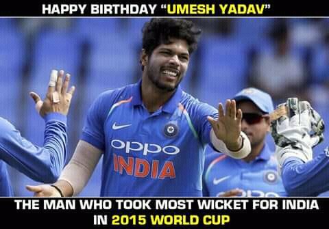 Happy birthday Umesh Yadav
God bless you and all the best for the years ahead.  