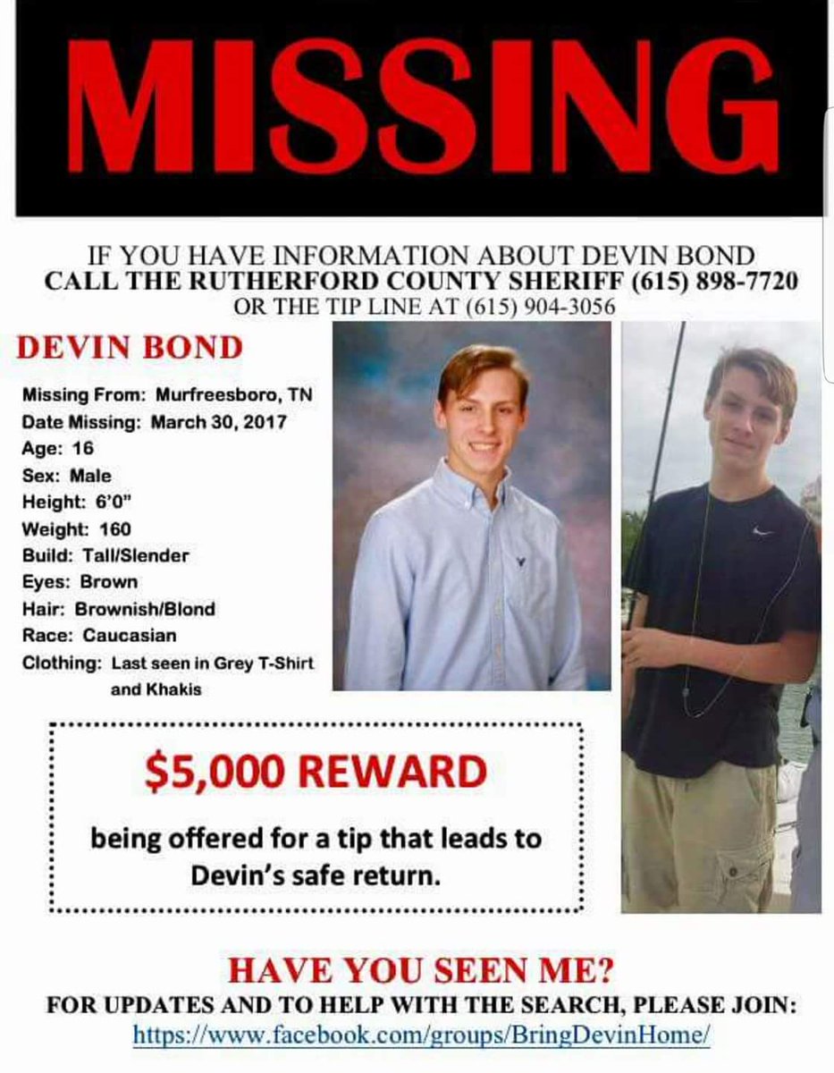 MacinsArmy's tweet photo. MISSING... Since 03.30.2017
Devin Ray Bond,16, Murfreesboro TN
Details..
#DevinRayBond #DevinBond #Missing #BringDevinHome
@BringDevinHome https://t.co/9bgUuCcK9i