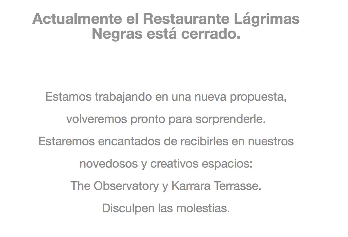 LNegras's tweet photo. 🔴🔴 ACTUALMENTE Lágrimas Negras  ESTÁ CERRADO 🔴🔴 https://t.co/KYrMq5H2Vs