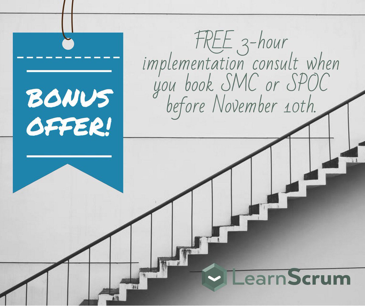 learnscrum's tweet image. Want to take your #scrum certification to the next level? Book before Nov 10 &amp;amp; get a free 3hr 1:1 consult. #SMC #SPOC #agile LearnScrum.ca