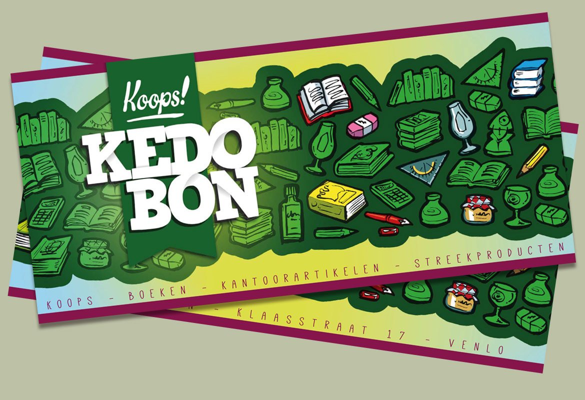Onlangs een 'kedobon' voor Koops Boeken mogen ontwerpen! Meer info op: harryjentjens.nl/item/58-cadeau… #illustration #GraphicDesign