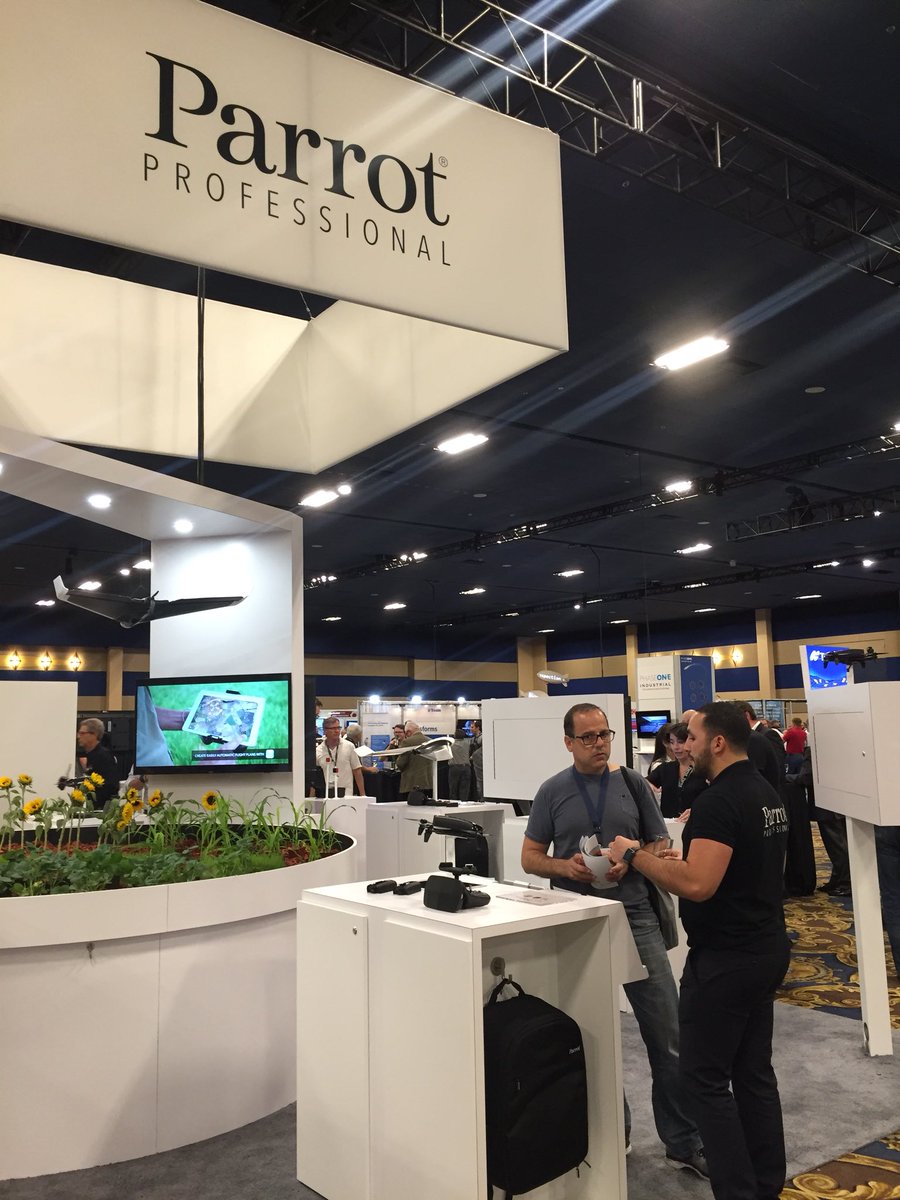 Parrot's tweet photo. We’re at Pavillon 9-10 @ExpoUAV all day today, come meet us and discover new Parrot Bluegrass drone! #ParrotProfessional #ParrotBluegrass https://t.co/pXQqkBNrbg