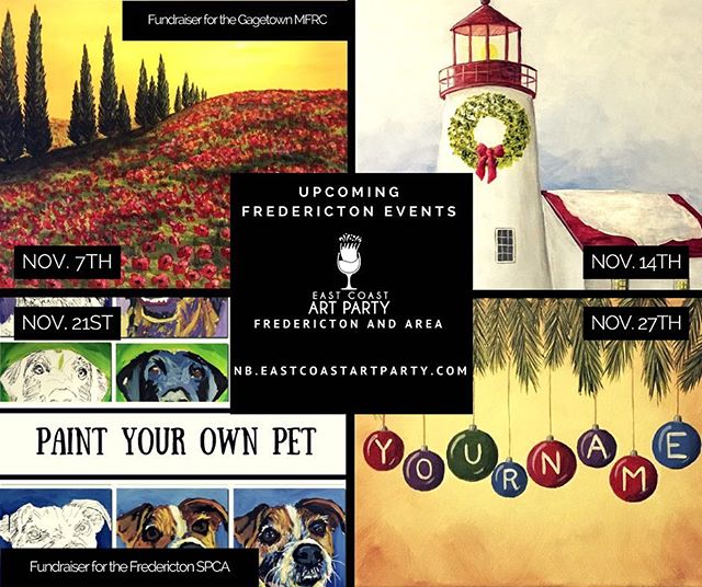 artpartyNB's tweet photo. Some awesome events upcoming for November in Fredericton!  Check them out at https://t.co/fEvQTIttKD #artparty #paintparty #mostfunever #fr https://t.co/7tv2BaWihm