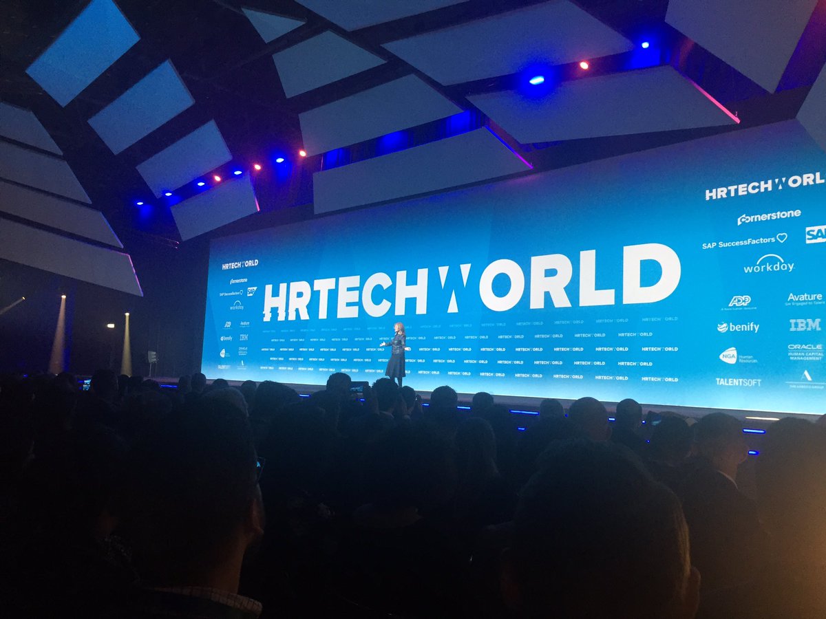 caz_des's tweet photo. Awesome end to day 1 with @ariannahuff 'We're so busy capturing life, we're forgetting to live it' Bring on day 2 starting at the iRecruit stage #HRTechWorld https://t.co/EXcqVmLh9E