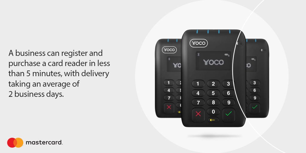 MastercardMENA's tweet photo. @Yoco_ZA growth is a result of its innovative distribution through the Yoco online store where 80% of its card readers are sold #YocoGrowth https://t.co/17FNgxnIRW