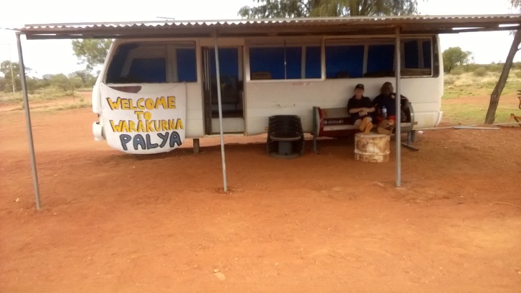 Locals in the new lounge area at Warakurna airport#PD12266