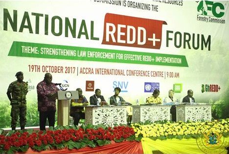 UNDPGhana's tweet photo. President of #Ghana rallies support to address deforestation &amp; forest degradation @ 2nd National #REDD+ Forum. Read https://t.co/hf3HFMZAP7 https://t.co/UFSvUZilCF