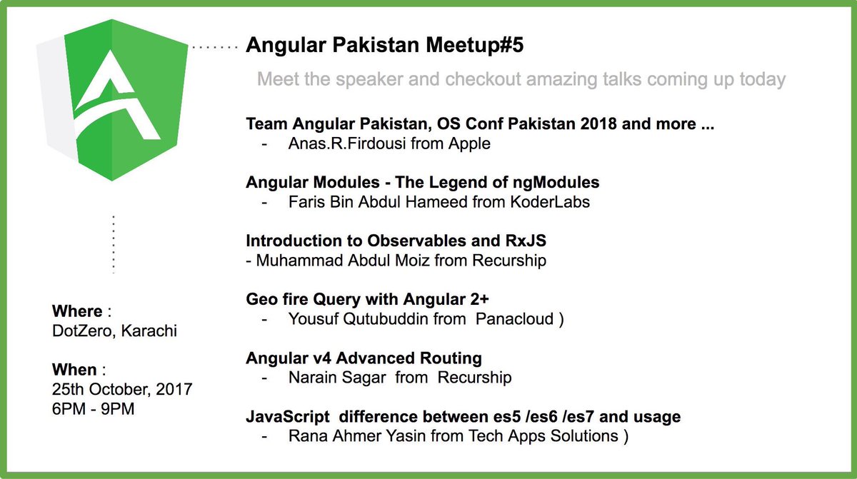 ng_pakistan's tweet photo. Amazing one up for today’s event #AngularPakistan #Meetup5 #HappeningToday https://t.co/gAVyCTT012