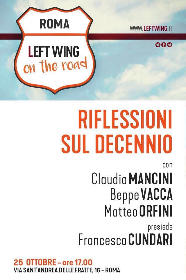 fareleuropaxpd's tweet photo. #10anniPD

PD, OGGI ORE 17:00 ORFINI, MANCINI, VACCA E CUNDARI A INIZIATIVA “RIFLESSIONI SUL DECENNIO”,
via Sant’Andrea delle Fratte, 16. https://t.co/xS9sSLGVBe