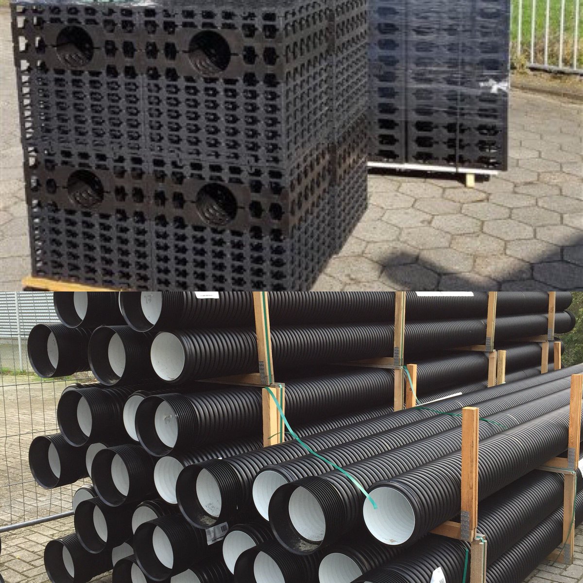 Leidingsystemen's tweet photo. Net geleverd PP-dubbelwandigebuis en #infiltratiekratten #regenwaterbeheer Twebo de product specialist https://t.co/oNyd5XIrn1