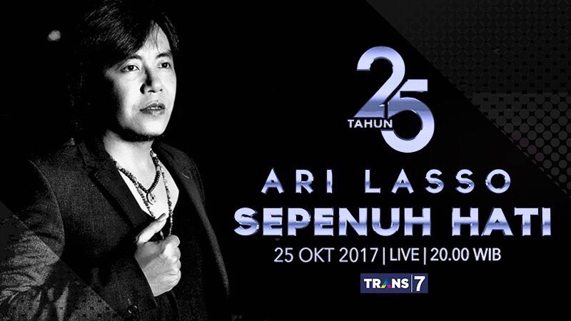 Trans7OnTheSpot's tweet image. Tweeps yuk mention judul lagu apa saja yang dinyanyikan @Ari_Lasso saat duet dengan @Melly_Goeslaw!Sertakan hashtag #ARILASSO25