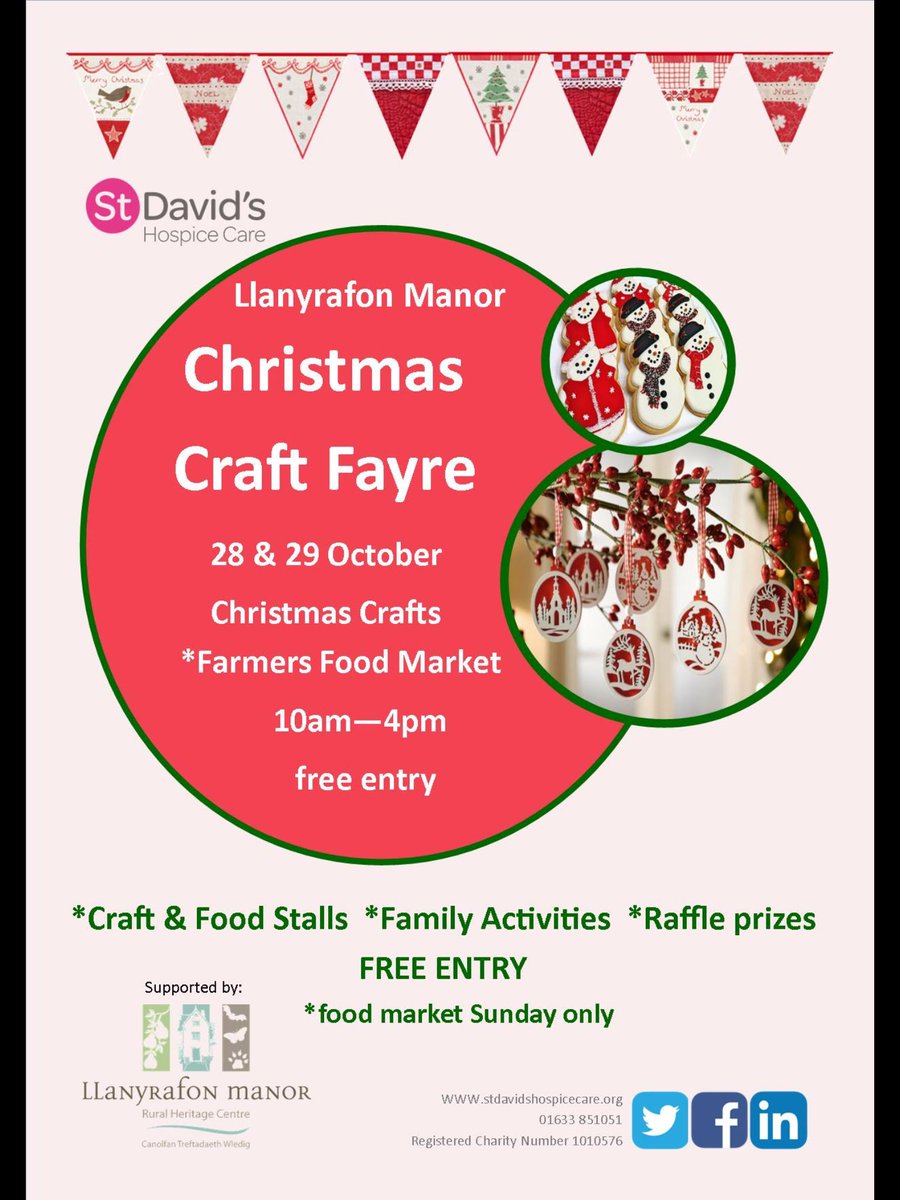 RRPowys's tweet photo. Ridiculously Rich will be at Llanyrafon Manor this weekend. Looking forward to serving you the BEST cakes ever!!! 
https://t.co/OjHU3omdjz
#yummycakes #stdavidshospice #christmasshopping https://t.co/8OCJDFa9fP