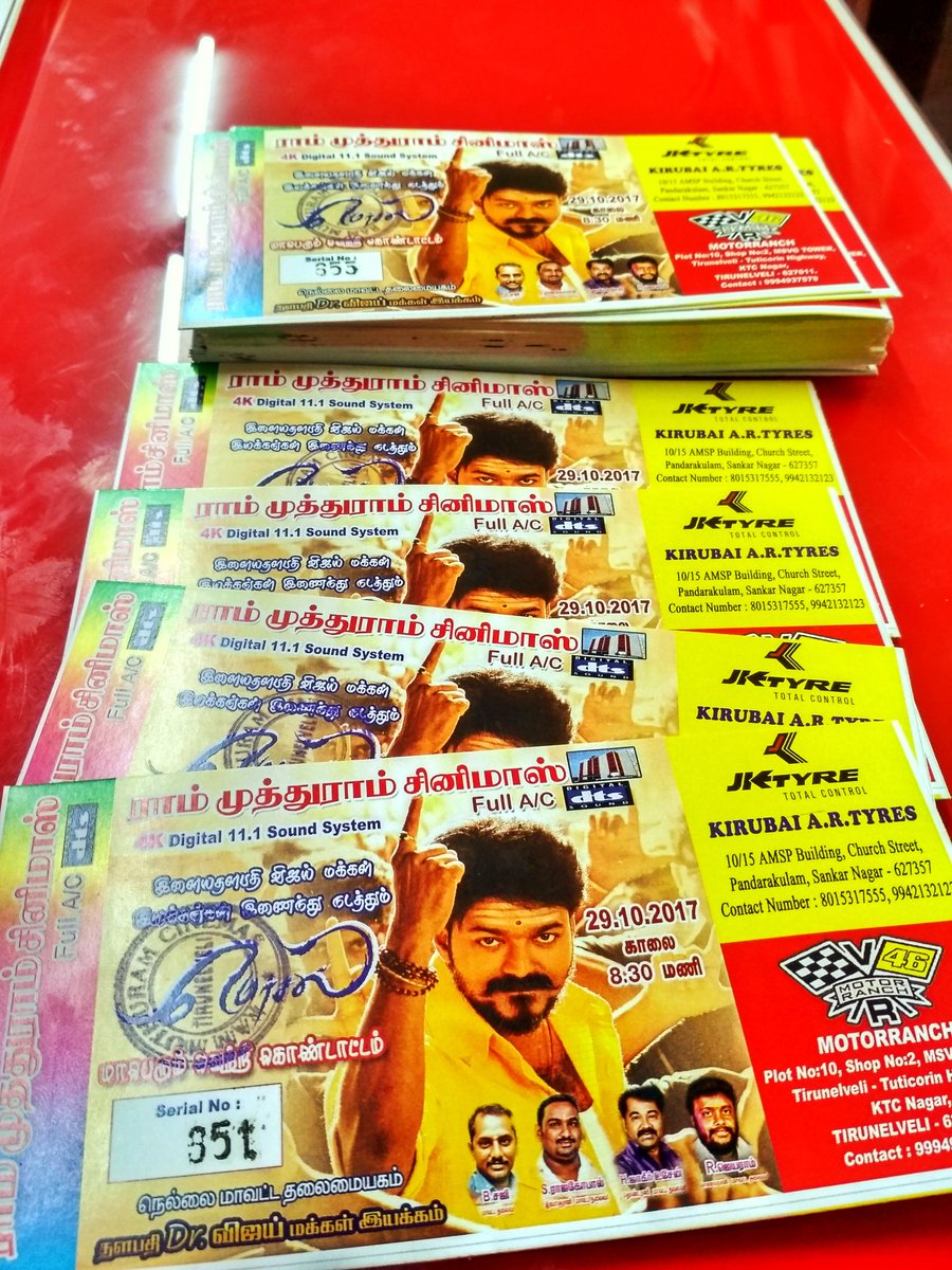 RamCinemas's tweet photo. Booking opens at counter for the Grand Celebration for success of #Mersal in your @RamCinemas  in this sunday https://t.co/YU31JzKL4a