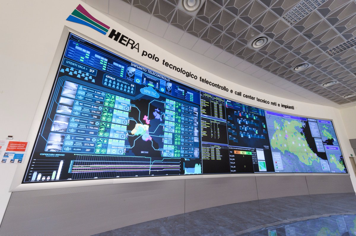 GruppoHera's tweet photo. La nuova frontiera del telecontrollo, realizzata dal #GruppoHera a Forlì, oggi di scena al #forumtlc17. Elemento di connettività e conoscenza al centro dell'azienda, evoluzione del virtuale negli impianti https://t.co/4RA2Lr1I9H