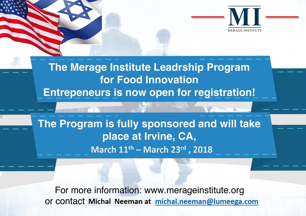 Michal_Neeman's tweet photo. #Merage Institute Leadership program for Food Innovation is now open for registration https://t.co/E6Bo8v5DP6