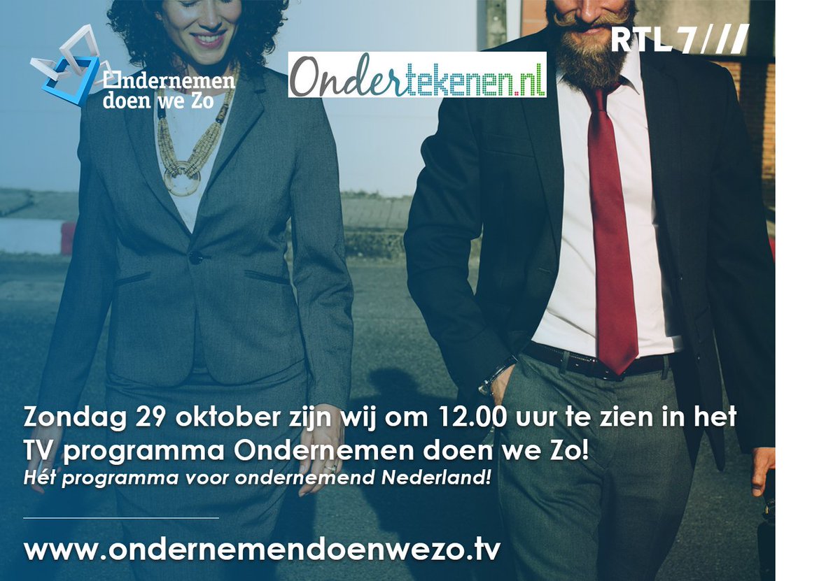 #RTL7 komt langs bij Ondertekenen.nl! Zondag 29/10 a.s. om 12:00 bij Ondernemen doen we zo. --> ondertekenen.nl/ondertekenen-n…