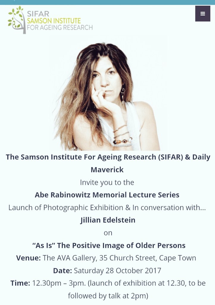 SIFAR_2017's tweet photo. Register here: https://t.co/rjPYhBW84c
@dailymaverick @DsdNews @HealthZA @UN4Ageing https://t.co/yUTKuI9KUX