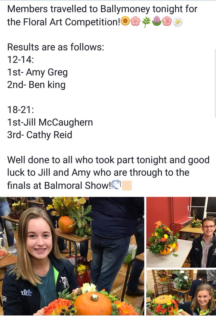 glarryfordyfc's tweet photo. Monday night floral art results! Well done to all members who took part! #yfcu #memberssuccess https://t.co/PKWEeiJdIy