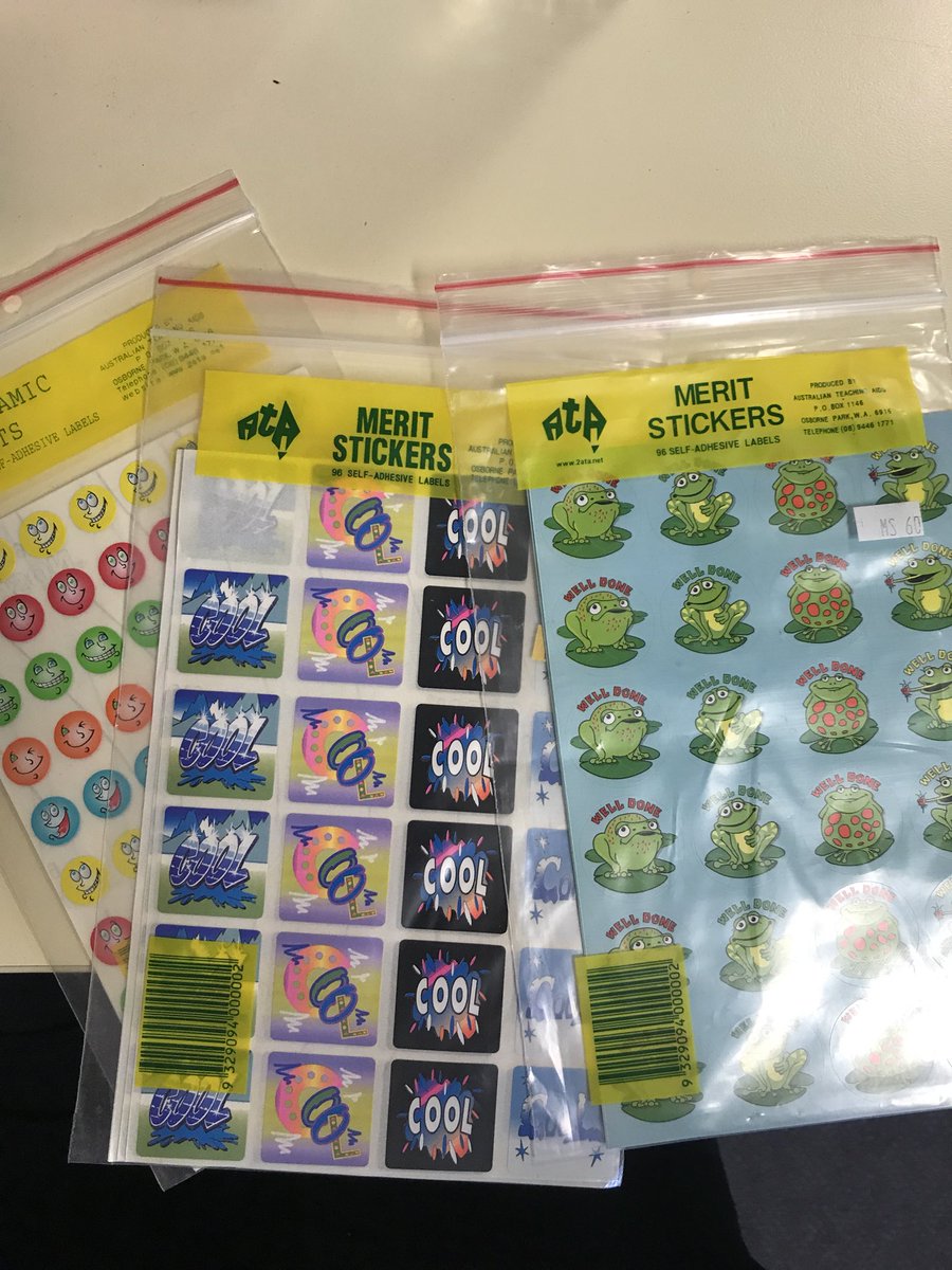 jessmith80's tweet photo. My late mother’s unopened sticker stash from the 1990’s - Using them in my own classroom this year ❤️ https://t.co/5LkTBFlvvS