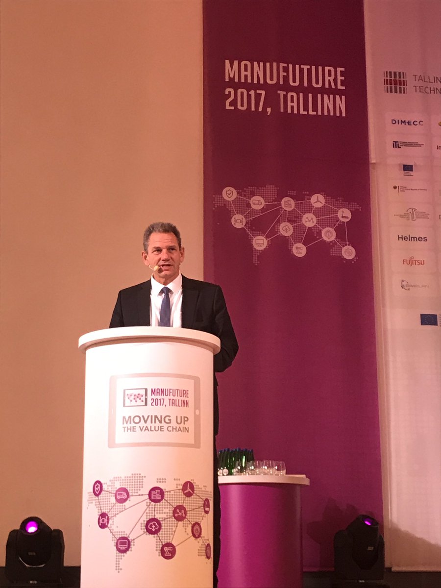 Stahre's tweet photo. Digital innovation hubs are emerging across Europe. DIHs provide many services - Max Lemke #manufuture @manufuture2017 @DigIndEU @DSMeu https://t.co/VXlI6I1vOG