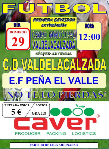 CDValdelacalzad's tweet photo. ¡DOMINGO PARTIDAZO EN EL MUNICIPAL!

⚽Jornada 8 de Liga⚽

@CDValdelacalzad 
🆚
@efpelvalle 

⌚ 12:00h⌚

¡HABRÁ PANCETAS!😜

¡VAMOS AFICIÓN!💪💪 https://t.co/0Z8jD48hCr