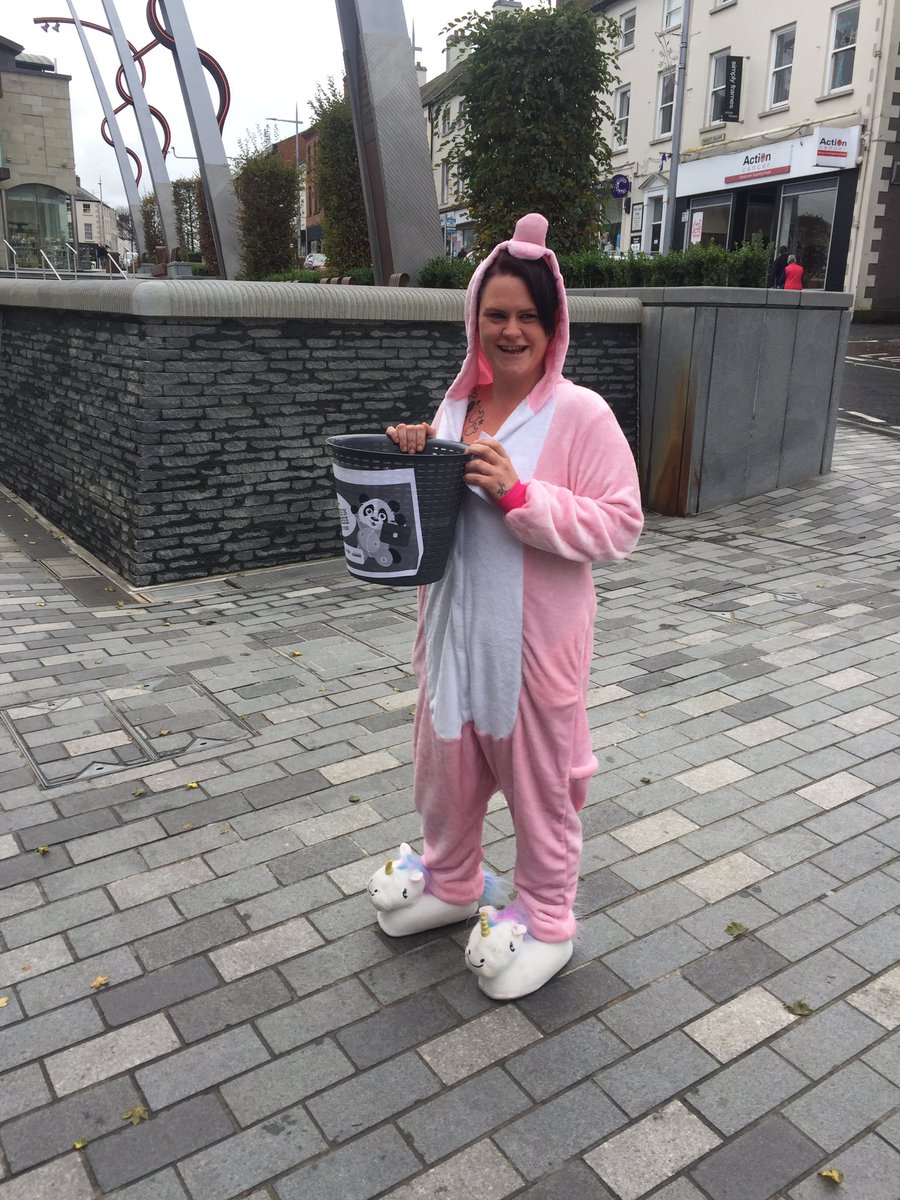 Simplybelfast's tweet photo. @NICancerFund Funsie in a Onesie at our Lisburn store yesterday. #cashforkids https://t.co/5Ofng95sv6