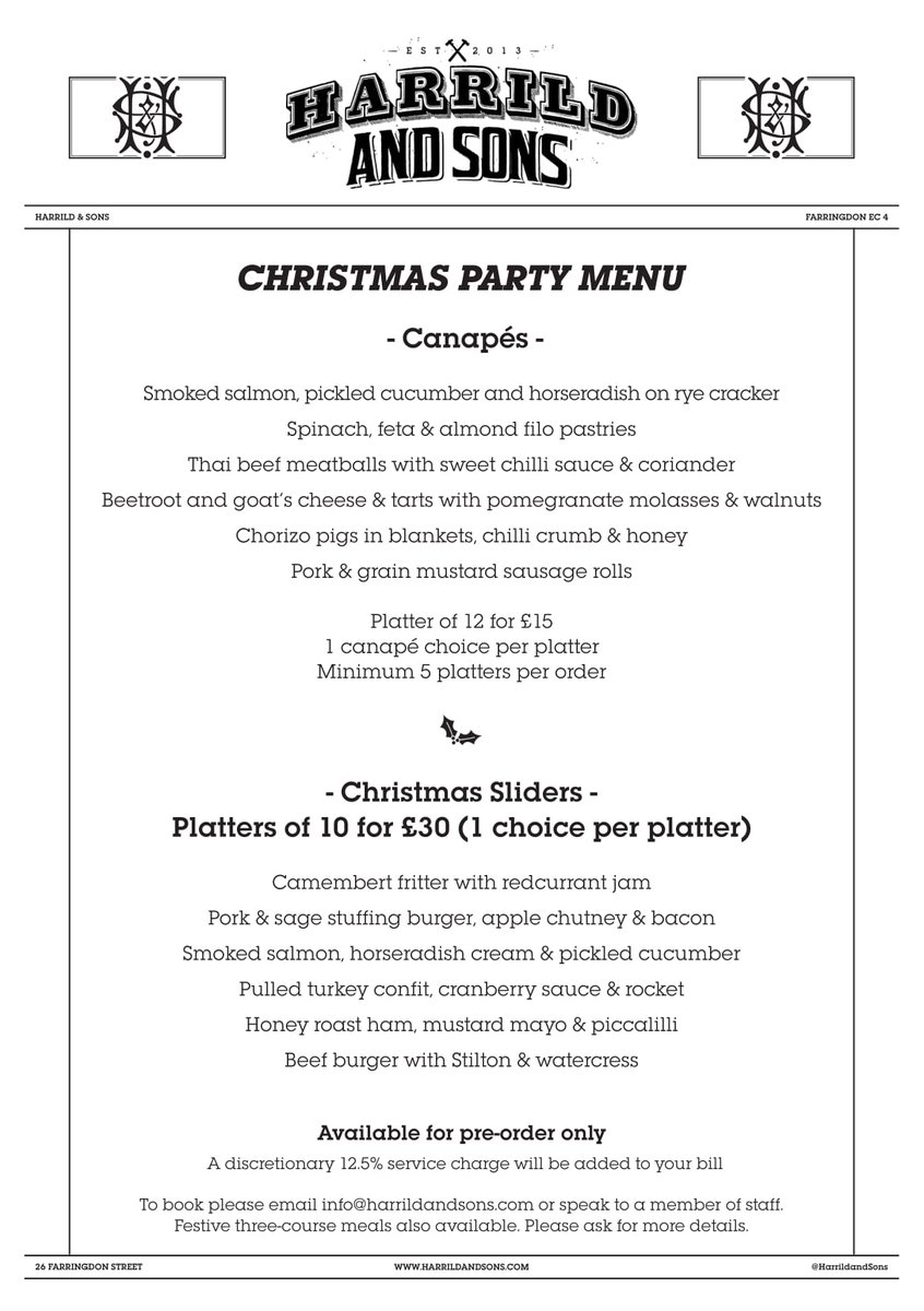 A delicious selection of canapés and Christmas sliders are available from end of November. #canapes #Christmas #sliders #food #bar