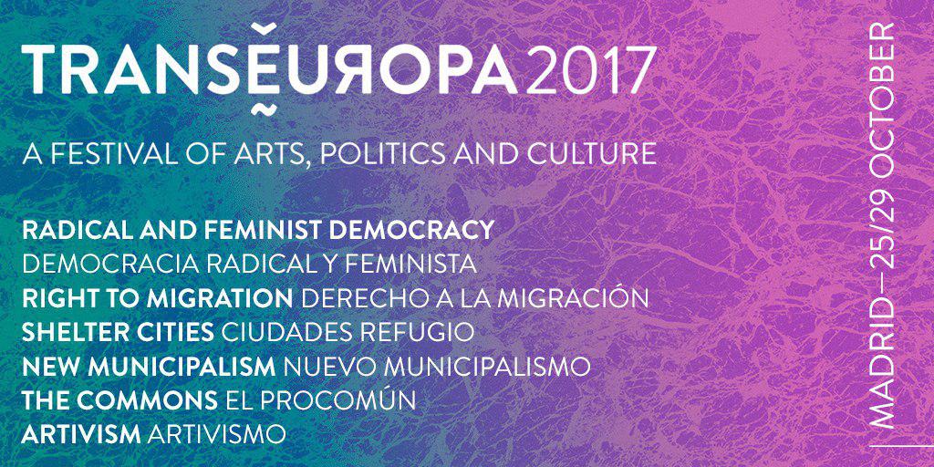 medialabMM's tweet photo. Comienza  @TranseuropaFest! Y  aquí podéis ver el programa en @medialabprado para mañana jueves y el viernes. >https://t.co/FyaUYrT7uG https://t.co/7qANficmUO