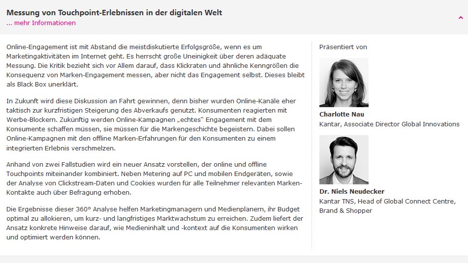 Kantar_DE's tweet photo. #RR17 Innovation Area Halle 2 @charlo_na @niels_neudecker Messung von #Touchpoint-Erlebnissen in der digitalen Welt https://t.co/yoZYruwZQl https://t.co/pHDapqYSYl