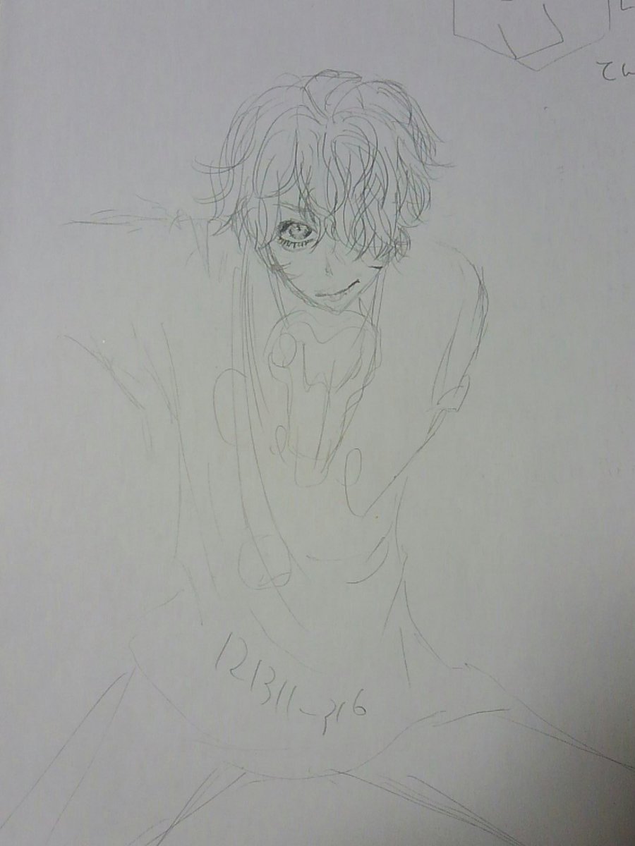 Yanase 下書き いつ完成するかわかんないけど 薄くて見えないだろーなー ラッコ てんてん ｖ系 ｖ系イラスト Cure キュア 171
