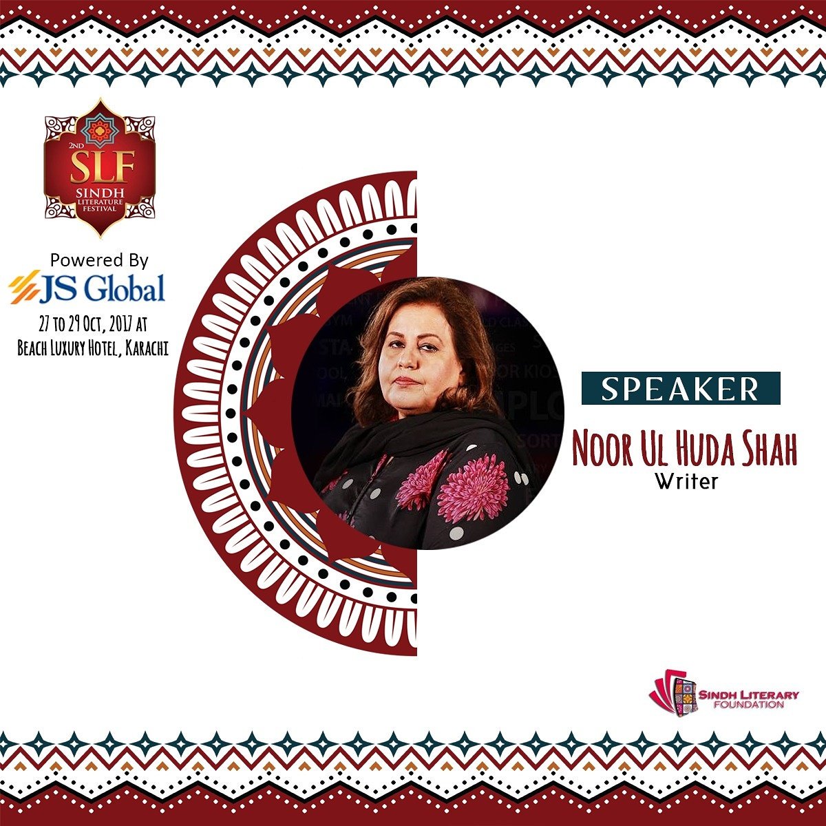 3rdSLF2018's tweet photo. 2ndSLF2017 from 27th till 29th OCT, 2017 at Beach Luxury Hotel, Karachi
Speaker: #NoorUlHudaShah #SLF2017 https://t.co/ATWykWsnmf