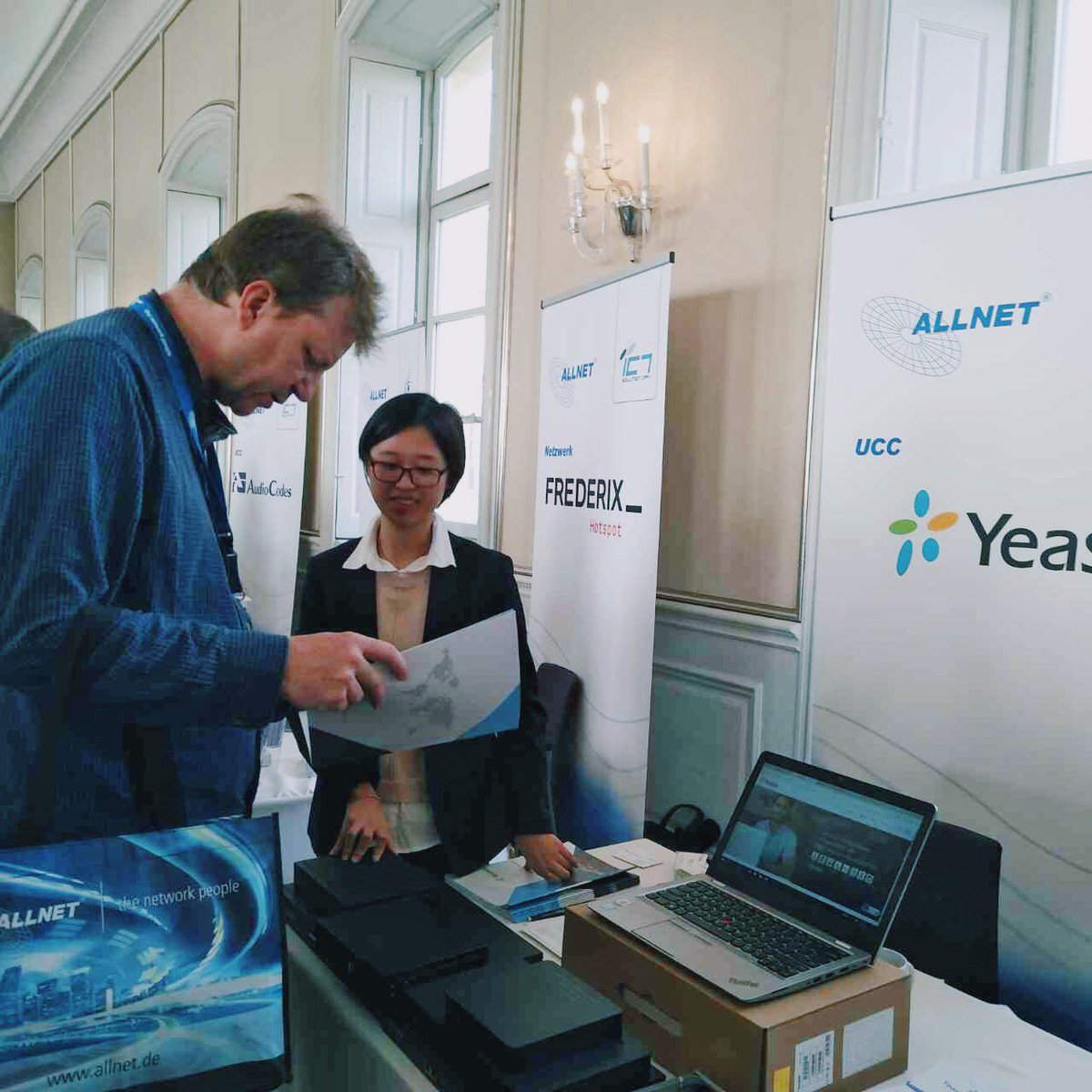 Yeastar's tweet image. We are here at the show @ALLNETGmbH  #ICTSolutionDay. Seize the last 5 hours to meet us here in Germany.