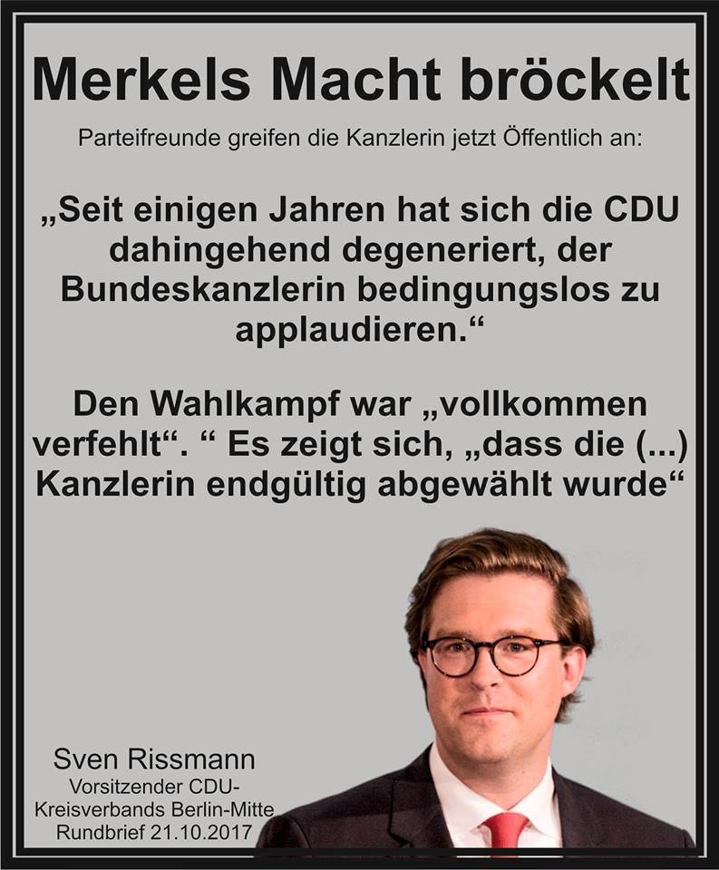 kefer83512's tweet photo. Sven #Rissmann...
Es zeigt dass die Kanzlerin endgültig abgewählt wurde.... https://t.co/E6w4qJ4SYN
