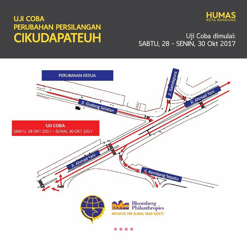 halo_bandung's tweet photo. Wargi, berikut ini peta uji coba rekayasa lalu lintas di persimpangan Cikudapateuh. @KlikBiarSelamat @dishub_kotabdg https://t.co/oZaTHlIhFj