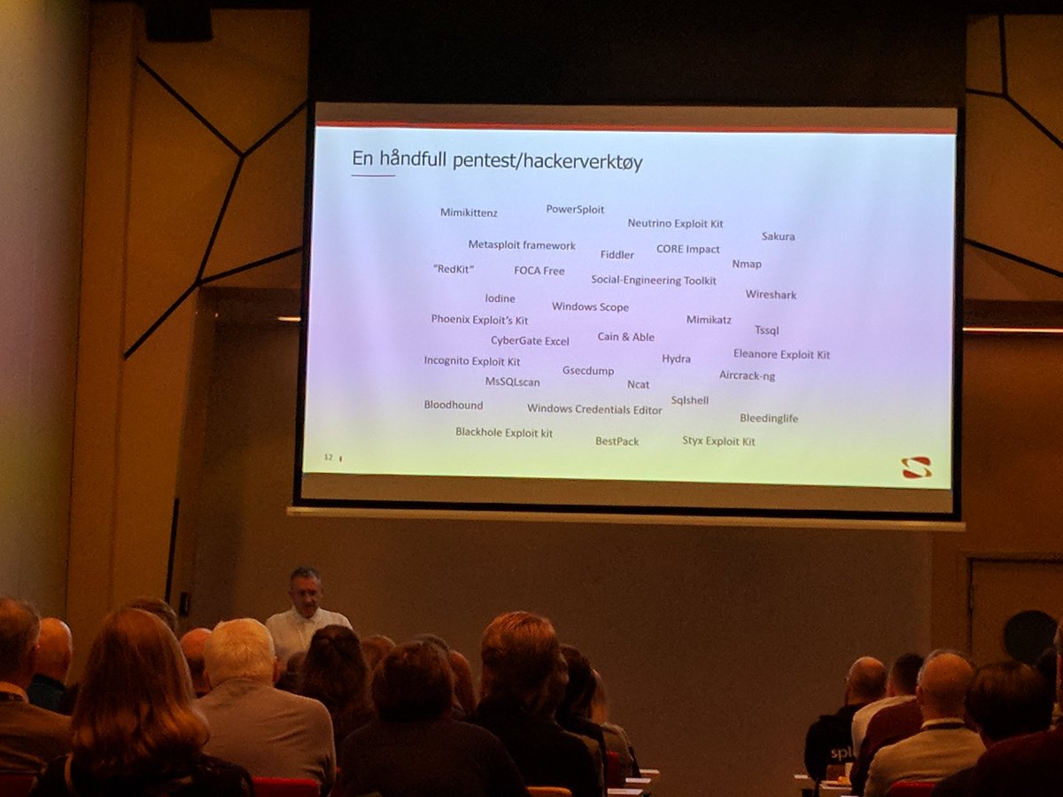 DND_BH's tweet photo. Tommy Finsen fra #SopraSteria viser hvordan man kan lure antivirus, brannmurer og mer! #siksym17 https://t.co/A6D3nawf7x