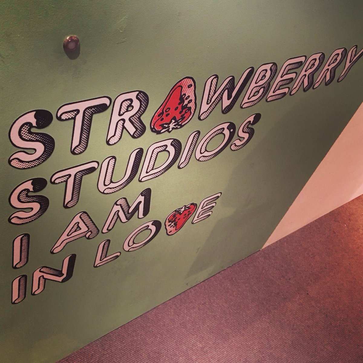 cholroyddesign's tweet photo. Amazing exhibition @stockportmuseum about the legendary #strawberrystudios the logo is pretty cool too #design #logo https://t.co/gZBwoqNHjD