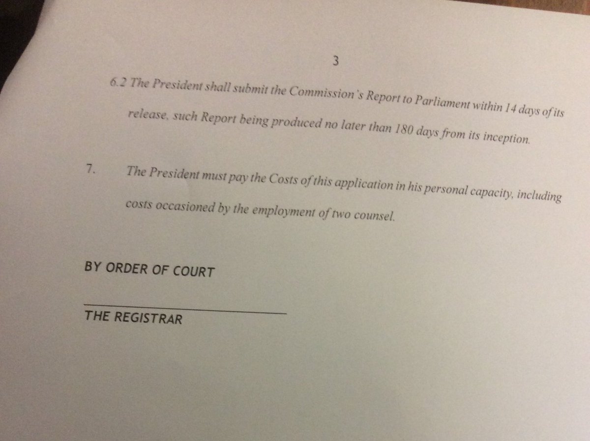karynmaughan's tweet photo. This is the draft order UDM wants the court to grant in #statecapturereview. Dismiss President case, make orders re inquiry. https://t.co/8C24zjgCgk