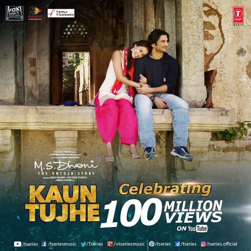 TSeries's tweet photo. #100MillionViews on the song that won all our hearts.💕
Thank you for your love for #KaunTujhe.

@palakmuchhal3 @AmaalMallik @manojmuntashir https://t.co/L1InpPojjo