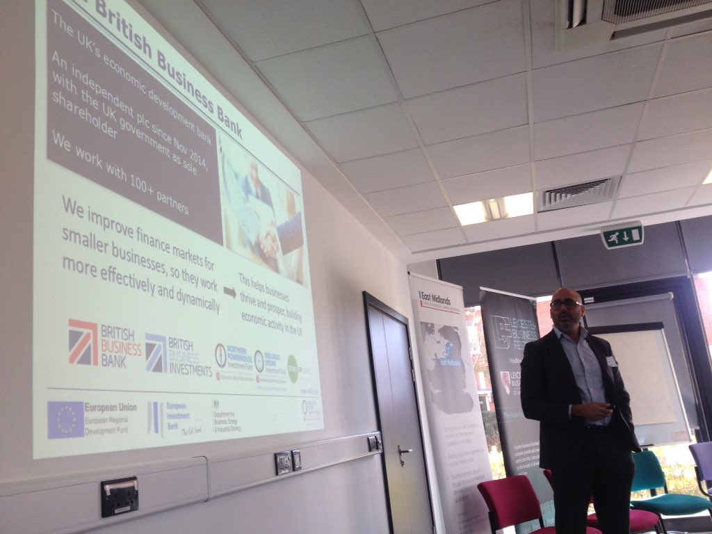 EM_SatApps's tweet photo. Tej Panesar #Space2Invest @BritishBBank objectives &amp; programmes for SMEs: start up, scale up, stay ahead!  @MidsEngInv #MEIF #LBF2017 https://t.co/zE5Y6lda3m