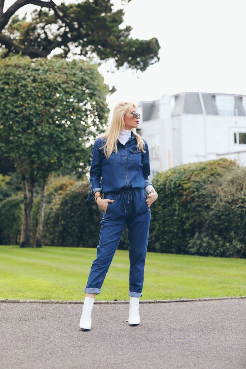 denim boiler suit outfit