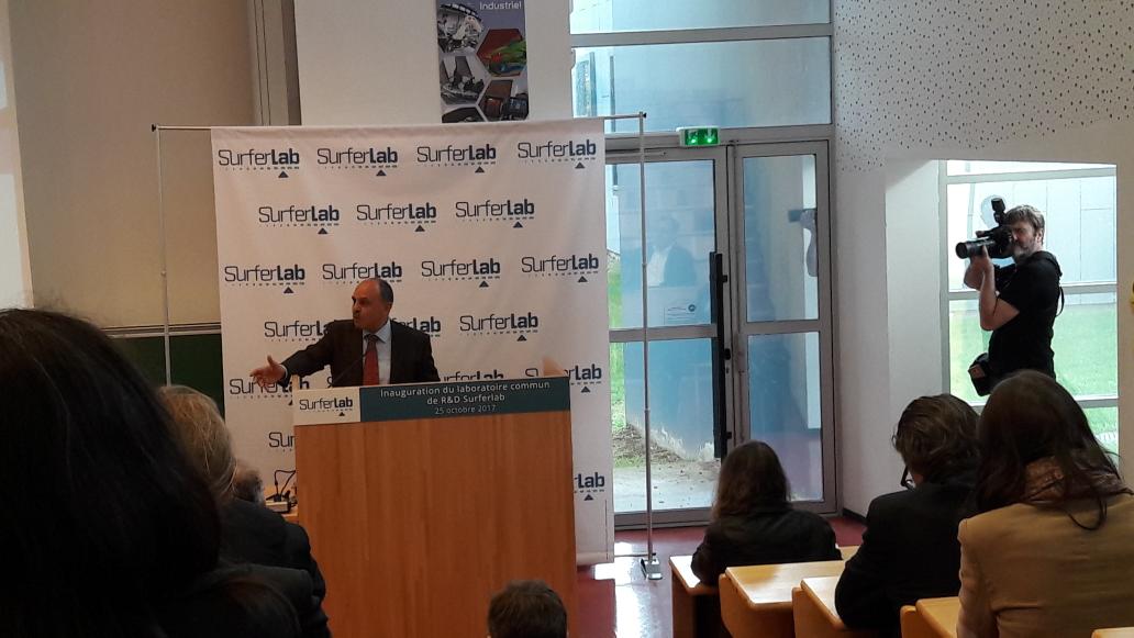 Pole_iTrans's tweet photo. Inauguration du #SURFERLAB - discours de @Univ_UVHC #Prosyst @Bombardier et i-Trans ! #LAMIH #ENSIAME https://t.co/cQCWgxx0Q1
