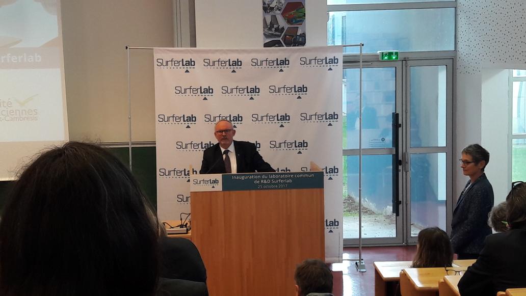 Pole_iTrans's tweet photo. Inauguration du #SURFERLAB - discours de @Univ_UVHC #Prosyst @Bombardier et i-Trans ! #LAMIH #ENSIAME https://t.co/cQCWgxx0Q1