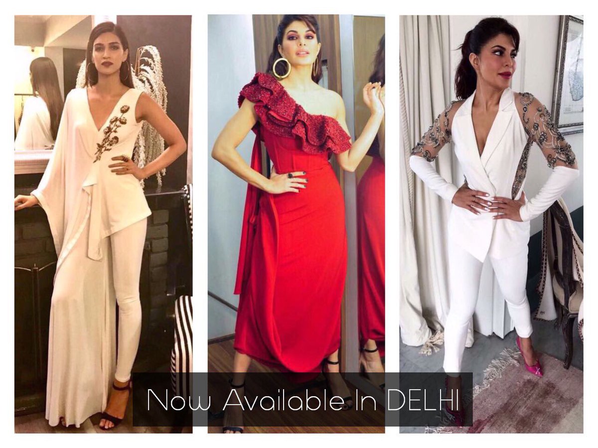 sonaakshiraaj's tweet photo. These beauties are rightly slaying in #SonaakshiRaaj’s latest collection. Now also available at our #DelhiStore!💃🏻#DrapeJumpsuit #RedRuffle https://t.co/MpMYTZaihv