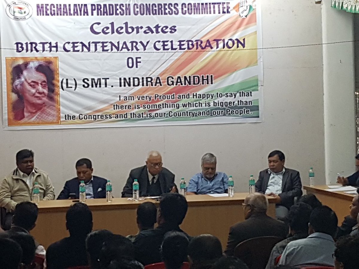 drcpjoshi's tweet photo. Interacted with @INCMeghalaya(@INCIndia) workers while participating in the birth centenary celebration of late Smt. @Indira___Gandhi https://t.co/iPii6fJaKa