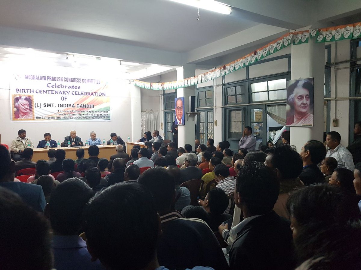 drcpjoshi's tweet photo. Interacted with @INCMeghalaya(@INCIndia) workers while participating in the birth centenary celebration of late Smt. @Indira___Gandhi https://t.co/iPii6fJaKa