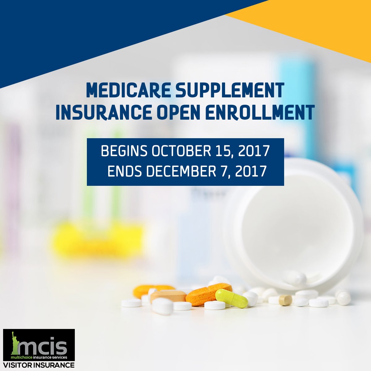 MCISMultichoice's tweet photo. #MedicareSupplementInsurance now open! Have you enrolled yourself yet? #MCIS #Insurance https://t.co/Qvwjf9Ae1s